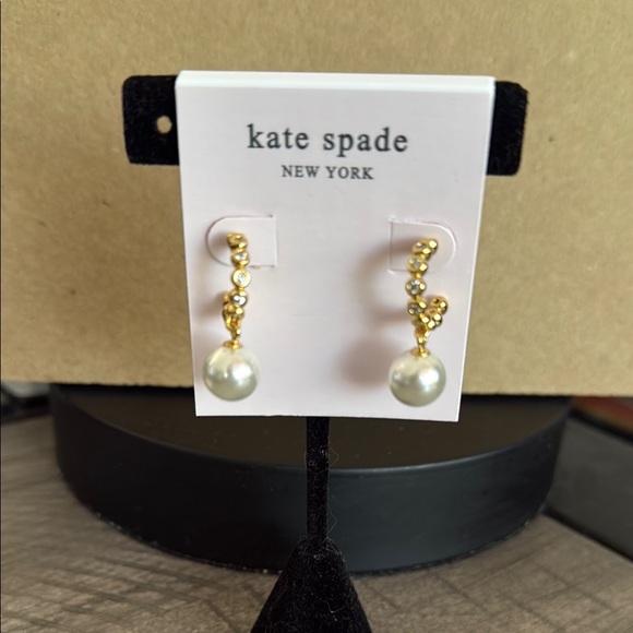Kate Spade Gold and Pearl Drop Earrings - Picture 1 of 5